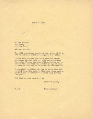 [Letter from Truett Latimer to Lee Allison, March 24, 1955]