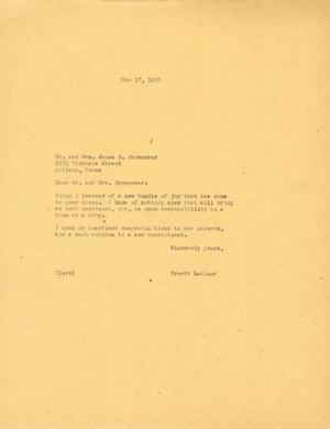 [Letter from Truett Latimer to Mr. and Mrs. James Crownover, May 17, 1955] HSUL_1-06-04-178