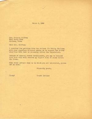 [Letter from Truett Latimer to Mrs. Bouldin Crofton, March 28, 1955]