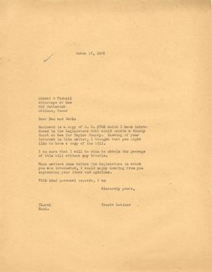 [Letter from Truett Latimer to Dan Abbott and Jack Tidwell, March 17, 1955]