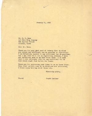 [Letter from Truett Latimer to H. K. Bass, January 31, 1955]