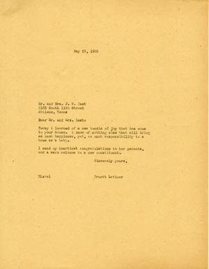 [Letter from Truett Latimer to Mr. and Mrs. J. W. Best, May 23, 1955]