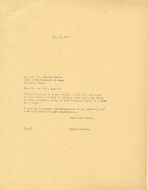 [Letter from Truett Latimer to Mr. and Mrs. Carmen Bonner, May 16, 1955]