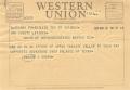 Letter: [Telegram from Harvey C. Brown, March 19, 1955]