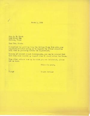 [Letter from Truett Latimer to Mrs. L. E. Brock, March 1, 1955]