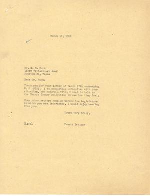 [Letter from Truett Latimer to E. M. Burk, March 18, 1955]