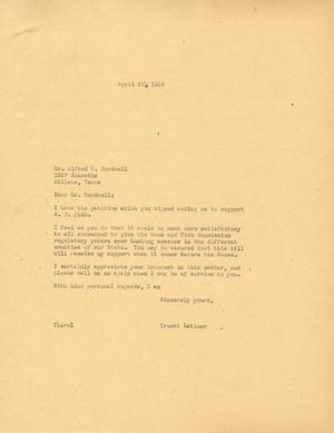 [Letter from Truett Latimer to Alfred G. Bordwell, April 26, 1955]