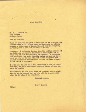 [Letter from Truett Latimer to E. J. Compere Jr., March 23, 1955]