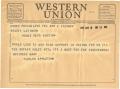 Primary view of [Telegram from Carlos Appleton, April 6, 1955]