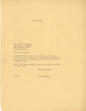 [Letter from Truett Latimer to Charlie Arrington, May 9, 1955]