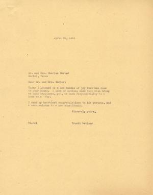 [Letter from Truett Latimer to Mr. and Mrs. Charles Carter, April 25, 1955]