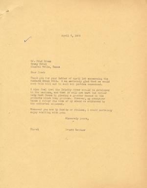 [Letter from Truett Latimer to Fred Brown, April 7, 1955]