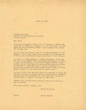 [Letter from Truett Latimer to Anderson and Word, March 31, 1955]