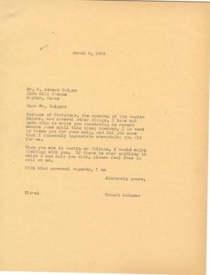 [Letter from Truett Latimer to G. Edward Bolger, March 9, 1955]