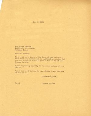 [Letter from Truett Latimer to Eugene Cowsert, May 25, 1955]