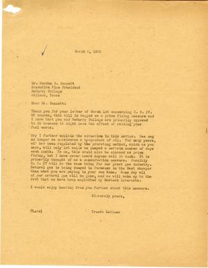 [Letter from Truett Latimer to Gordon R. Bennett, March 8, 1955]