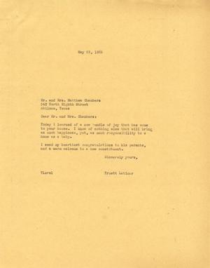 [Letter from Truett Latimer to Mr. and Mrs. Matthew Chambers, May 23, 1955]