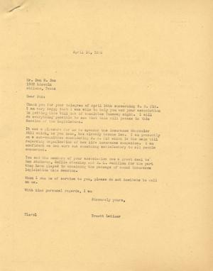 [Letter from Truett Latimer to Don E. Box, April 14, 1955]