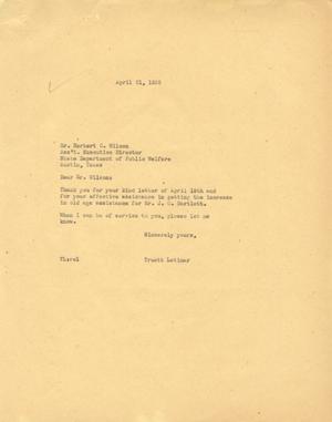 [Letter from Truett Latimer to Herbert C. Wilson, April 21, 1955]