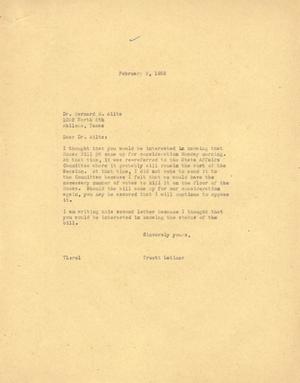 [Letter from Truett Latimer to Dr. Bernard H. Ailts, February 9, 1955]