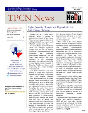 Primary view of object titled 'TPCN News, Volume 1, Number 1, May 2018'.