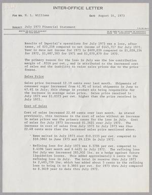 Primary view of object titled '[Letter from Roy E. Henderson to H. L. Williams, August 14, 1973]'.