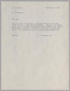 [Letter from I. H. Kempner, Jr. to I. H. Kempner, September 24, 1946]