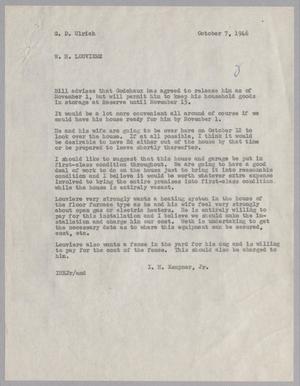 Primary view of object titled '[Letter from I. H. Kempner, Jr. to G. D. Ulrich, October 7,1946]'.