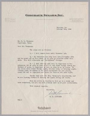 [Letter from W. H. Louviere to H. G. Thompson, October 4, 1946]