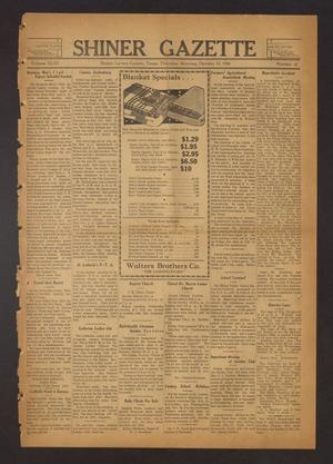 Primary view of object titled 'Shiner Gazette (Shiner, Tex.), Vol. 43, No. 42, Ed. 1 Thursday, October 15, 1936'.