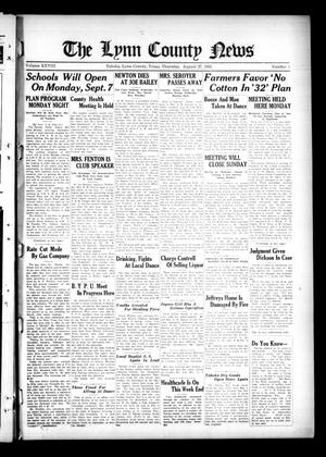 The Lynn County News (Tahoka, Tex.), Vol. 28, No. 1, Ed. 1 Thursday, August 27, 1931