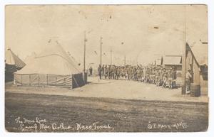 Primary view of object titled '[Line of Soldiers at Camp MacArthur]'.