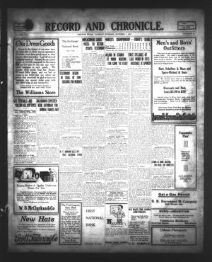 Record and Chronicle. (Denton, Tex.), Vol. 14, No. 46, Ed. 1 Tuesday, October 7, 1913