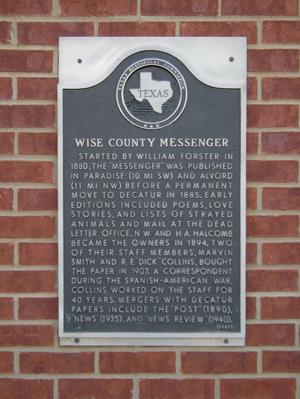 [Wise County Messenger Plaque]