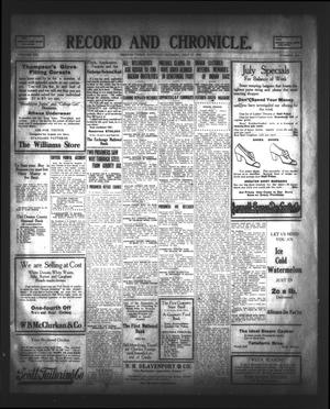 Record and Chronicle. (Denton, Tex.), Vol. 13, No. 286, Ed. 1 Saturday, July 12, 1913