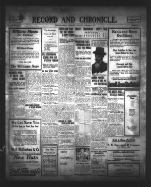 Record and Chronicle. (Denton, Tex.), Vol. 14, No. 48, Ed. 1 Thursday, October 9, 1913
