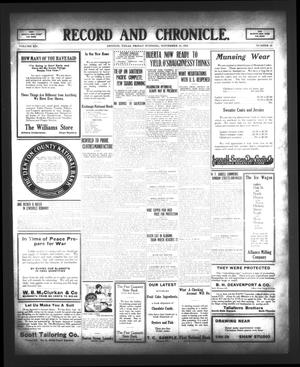 Record and Chronicle. (Denton, Tex.), Vol. 14, No. 80, Ed. 1 Friday, November 14, 1913
