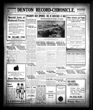 Denton Record-Chronicle. (Denton, Tex.), Vol. 15, No. 252, Ed. 1 Friday, June 4, 1915