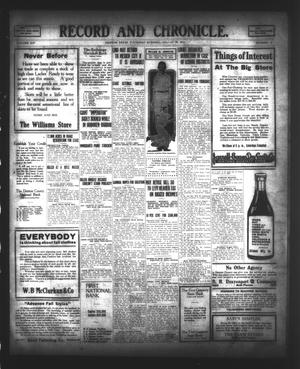 Record and Chronicle. (Denton, Tex.), Vol. 14, No. 12, Ed. 1 Thursday, August 28, 1913