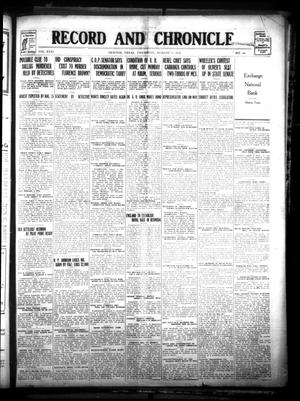 Record and Chronicle. (Denton, Tex.), Vol. 31, No. 48, Ed. 1 Thursday, August 7, 1913