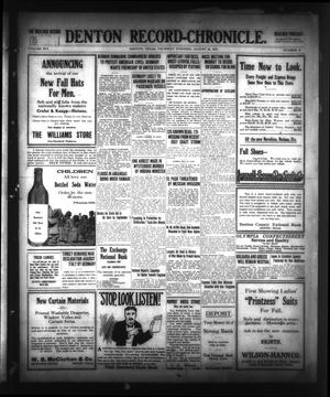 Denton Record-Chronicle. (Denton, Tex.), Vol. 16, No. 10, Ed. 1 Thursday, August 26, 1915