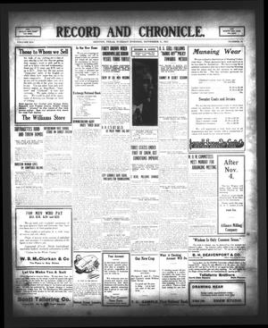 Record and Chronicle. (Denton, Tex.), Vol. 14, No. 76, Ed. 1 Tuesday, November 11, 1913