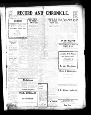 Record and Chronicle. (Denton, Tex.), Vol. 31, No. 14, Ed. 1 Thursday, December 12, 1912
