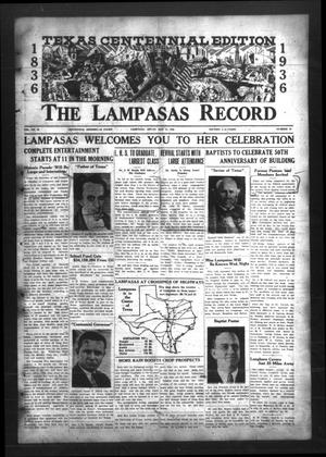 The Lampasas Record (Lampasas, Tex.), Vol. 29, No. 40, Ed. 1 Thursday, May 14, 1936