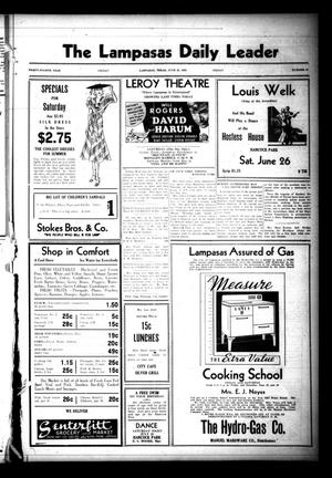 Primary view of object titled 'The Lampasas Daily Leader (Lampasas, Tex.), Vol. 34, No. 94, Ed. 1 Friday, June 25, 1937'.