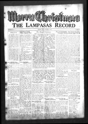 The Lampasas Record (Lampasas, Tex.), Vol. 31, No. 20, Ed. 1 Thursday, December 23, 1937