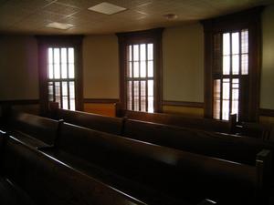 [Benches and Windows in Courtroom]