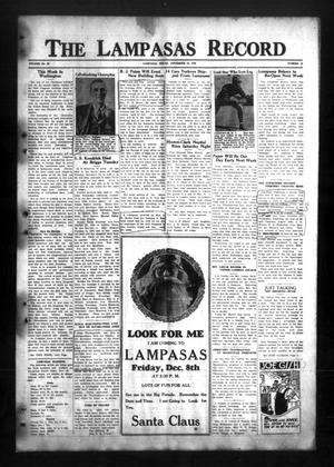 The Lampasas Record (Lampasas, Tex.), Vol. 33, No. 16, Ed. 1 Thursday, November 23, 1939