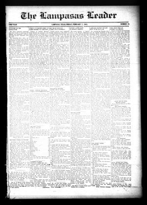 Primary view of object titled 'The Lampasas Leader (Lampasas, Tex.), Vol. 53, No. 18, Ed. 1 Friday, February 7, 1941'.