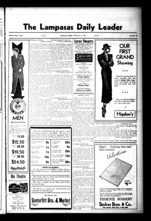 Primary view of object titled 'The Lampasas Daily Leader (Lampasas, Tex.), Vol. 33, No. 289, Ed. 1 Friday, February 12, 1937'.
